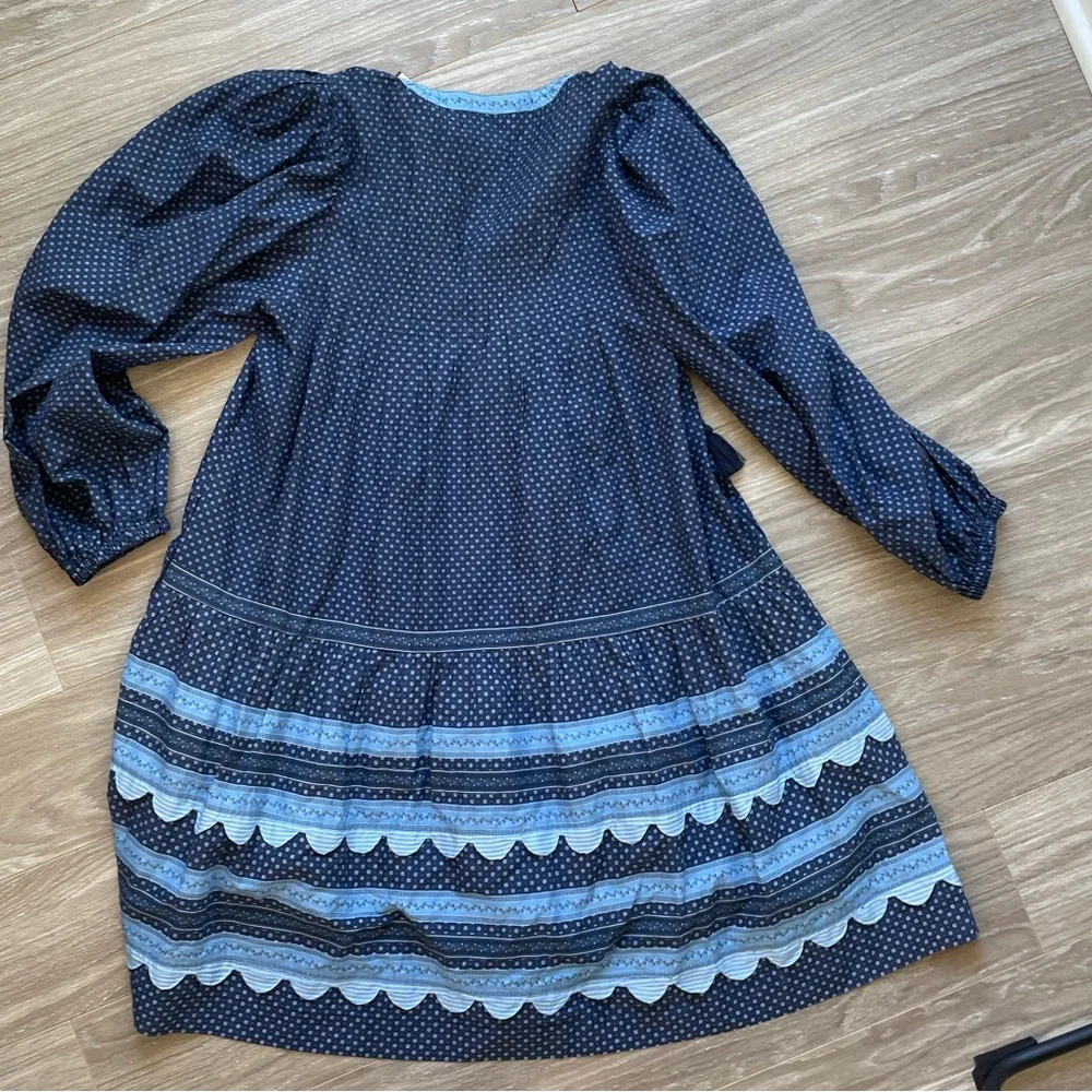 Sea New York Palmer Tunic Dress Sz S EUC Blue Long Sleeve 100% Cotton - Picture 15 of 15